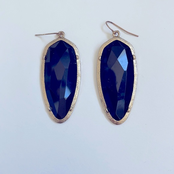 Black and Gold Jeweled Earrings - Picture 1 of 4